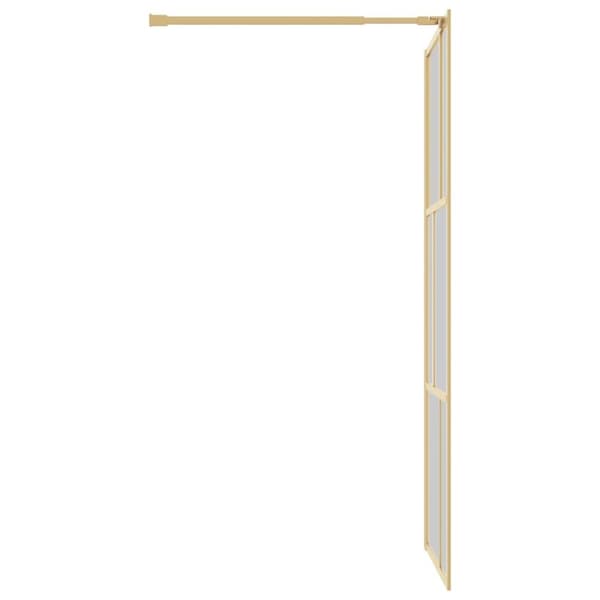 vidaXL brusevæg 90x195 cm klart sikkerhedsglas guldfarvet