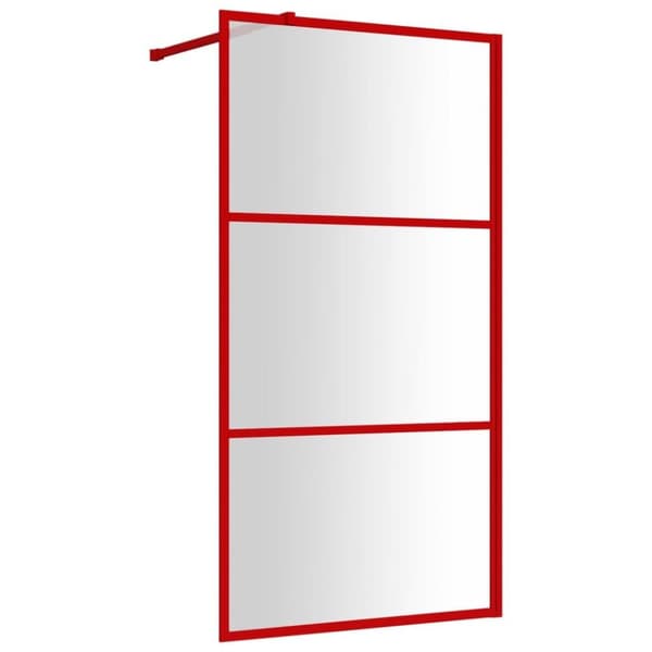 vidaXL brusevæg 100x195 cm klart sikkerhedsglas rød