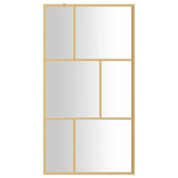 vidaXL brusevæg 100x195 cm klart sikkerhedsglas guldfarvet