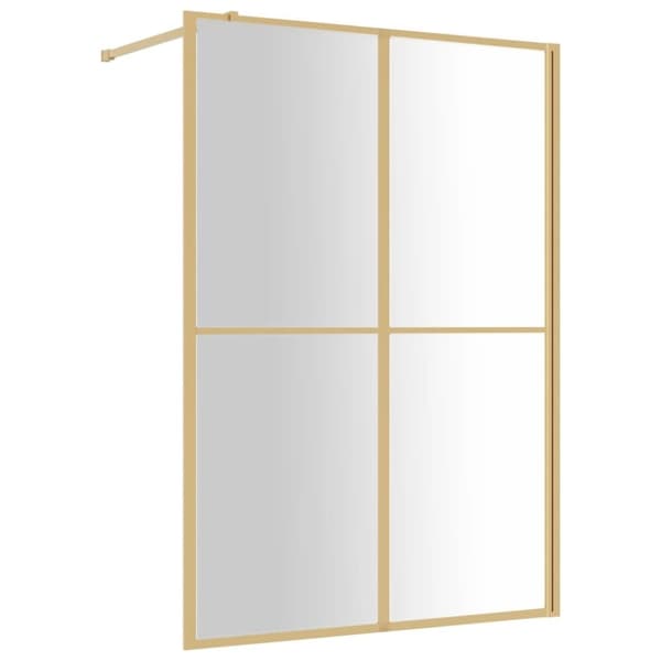 vidaXL brusevæg 140x195 cm klart sikkerhedsglas guldfarvet