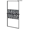 Miniatyrbild 1 av 11: vidaXL Duschvägg med hylla svart 100x195 cm ESG-glas&aluminium