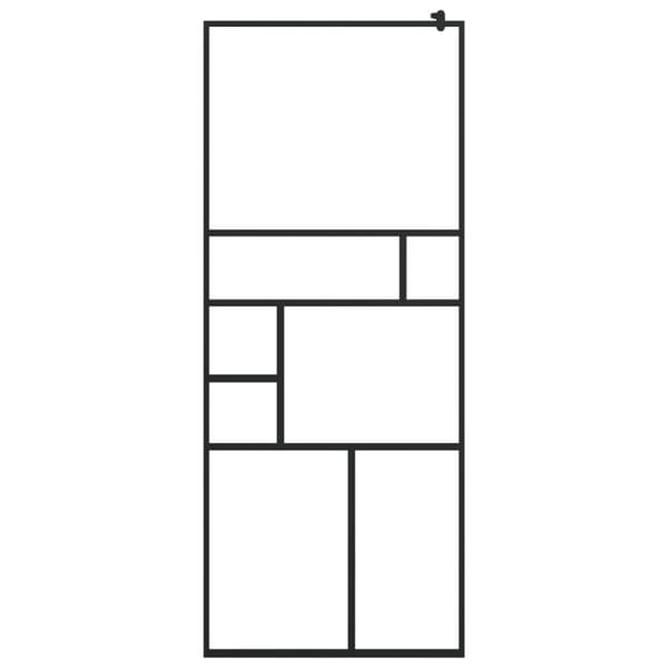 vidaXL brusevæg 80x195 cm klart ESG-glas sort - Brusenicher & -kabiner