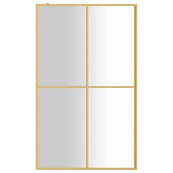 vidaXL brusevæg 118x195 cm klart sikkerhedsglas guldfarvet - Brusenicher & -kabiner