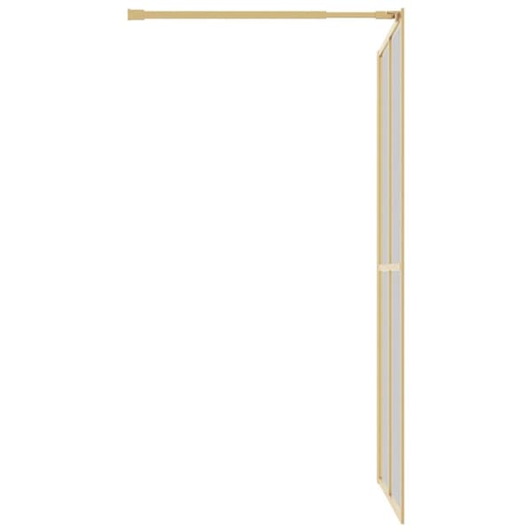 vidaXL brusevæg 118x195 cm klart sikkerhedsglas guldfarvet - Brusenicher & -kabiner