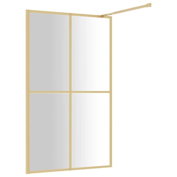 vidaXL brusevæg 118x195 cm klart sikkerhedsglas guldfarvet - Brusenicher & -kabiner