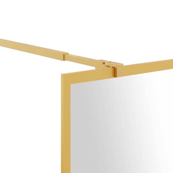 vidaXL brusevæg 118x195 cm klart sikkerhedsglas guldfarvet - Brusenicher & -kabiner
