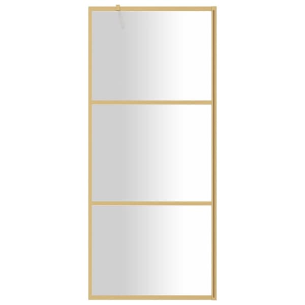 vidaXL brusevæg 90x195 cm klart sikkerhedsglas guldfarvet - Brusenicher & -kabiner