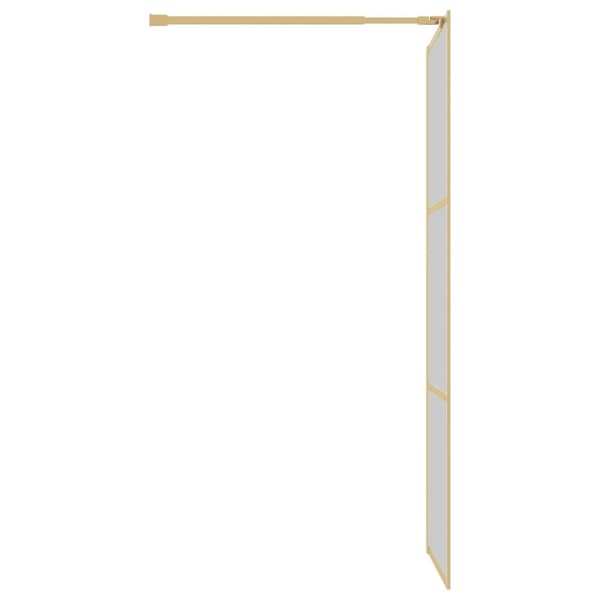 vidaXL brusevæg 90x195 cm klart sikkerhedsglas guldfarvet - Brusenicher & -kabiner