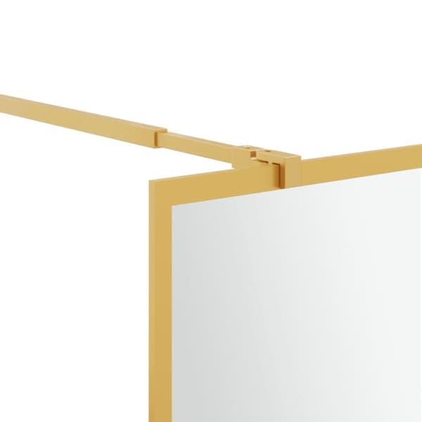 vidaXL brusevæg 90x195 cm klart sikkerhedsglas guldfarvet -  Brusenicher & -kabiner