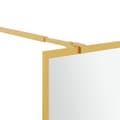Miniatyrbillede 7 af 8: vidaXL brusevæg 80x195 cm klart sikkerhedsglas guldfarvet -  Brusenicher & -kabiner