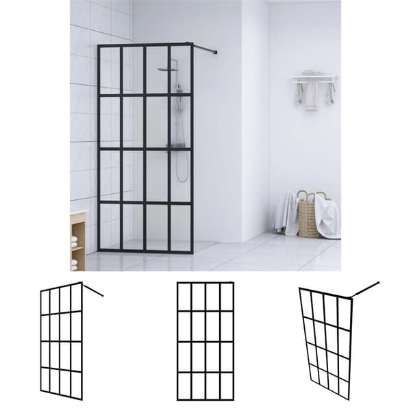 The Living Store bruseafskærmning 100x195 cm hærdet glas klart -  Brusenicher & -kabiner
