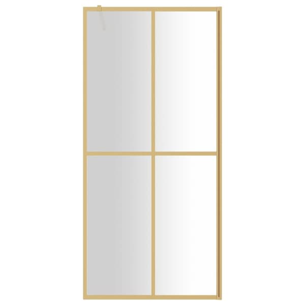 The Living Store brusevæg 80x195 cm klart sikkerhedsglas guldfarvet -  Brusenicher & -kabiner