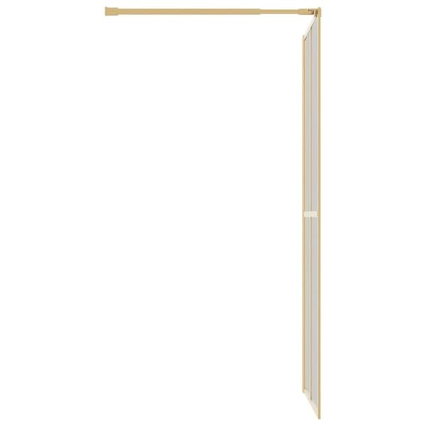 The Living Store brusevæg 80x195 cm klart sikkerhedsglas guldfarvet -  Brusenicher & -kabiner