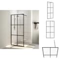 Pikkukuva 1 / 6: Suihkuseinät & -suojat - Living Walk-in suihkun seinäke kirkas ESG-lasi 90x195 cm musta