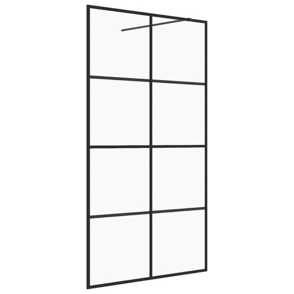 Brusenicher & -kabiner - Living brusevæg 100x195 cm klart sikkerhedsglas sort