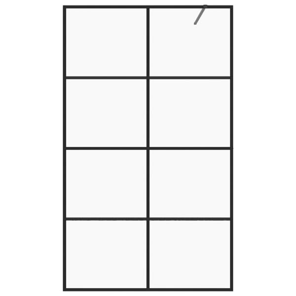 Brusenicher & -kabiner - Living brusevæg 100x195 cm klart sikkerhedsglas sort