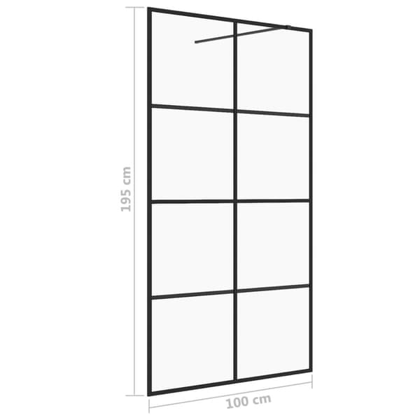 Brusenicher & -kabiner - Living brusevæg 100x195 cm klart sikkerhedsglas sort