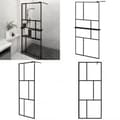 Miniatyrbillede 1 af 11: Brusevæg med hylde 100x195 cm sikkerhedsglas og aluminium sort - Brusevæg - Brusevægge - Home & Living