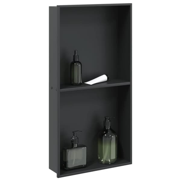 vidaXL Dusjnisje matt svart 32x62x9 cm rustfritt stål