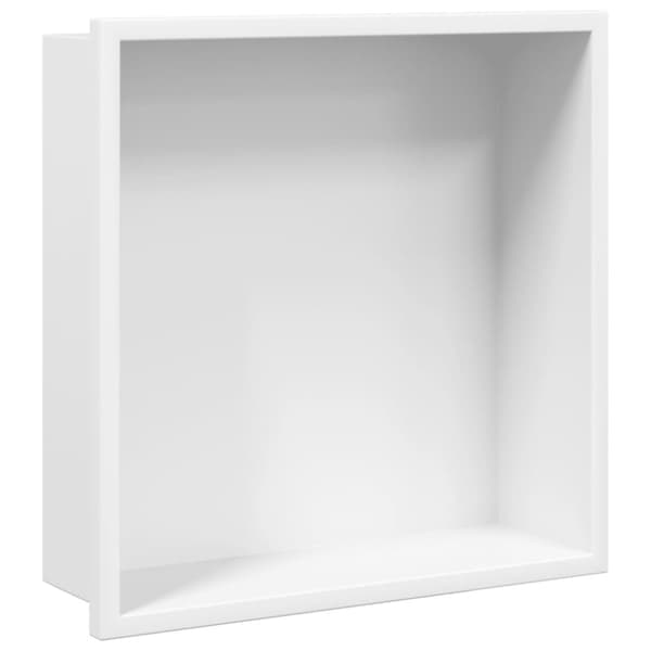 vidaXL Dusjnisje matt hvit 32x32x9 cm rustfritt stål