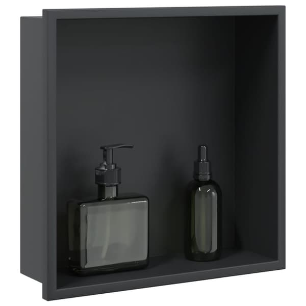 vidaXL Dusjnisje matt svart 32x32x9 cm rustfritt stål