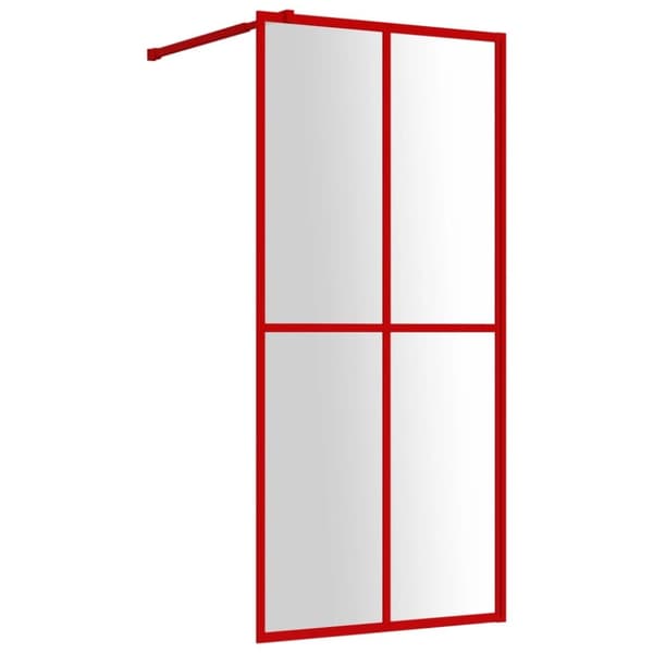 Duschvägg med klart ESG-glas röd 80x195 cm