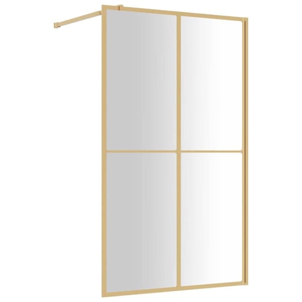 Duschvägg med klart ESG-glas guld 118x195 cm