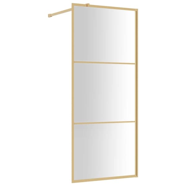 Duschvägg med klart ESG-glas guld 90x195 cm
