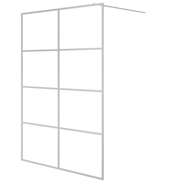 Duschvägg silver 140x195 cm klart ESG-glas