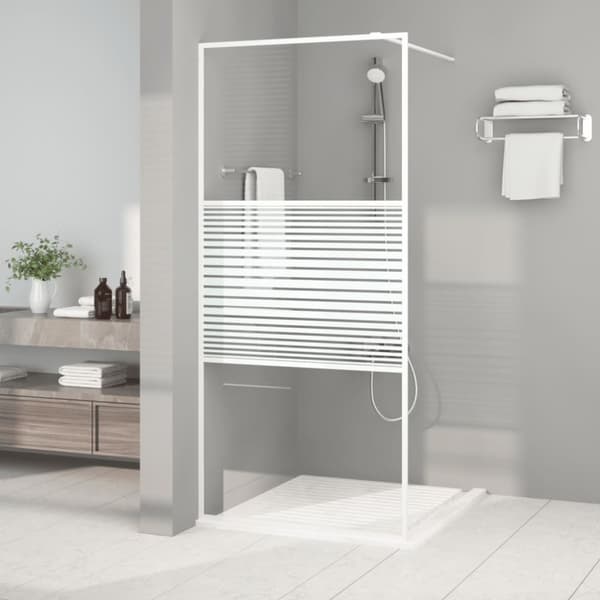 Duschvägg vit 90x195 cm klart ESG-glas