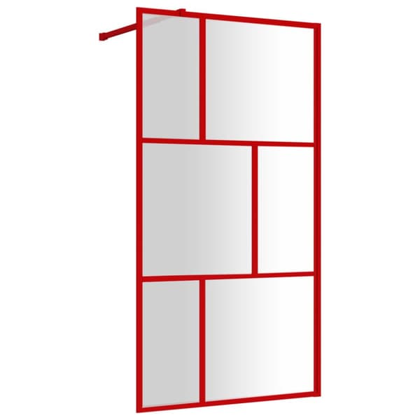 Duschvägg med klart ESG-glas röd 115x195 cm