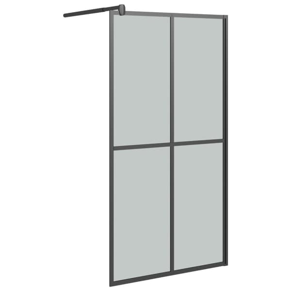 Duschvägg 100x195cm mörkt härdat glas