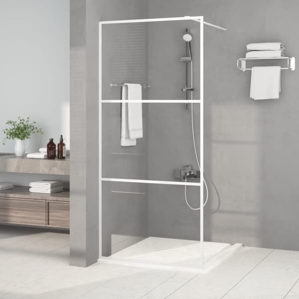 Duschvägg vit 90x195 cm klart ESG-glas