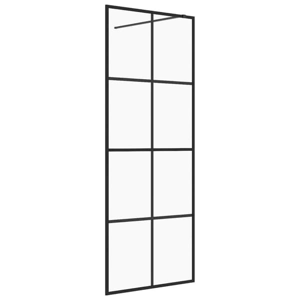 Duschvägg med klart ESG-glas 80x195 cm svart