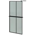 Miniatyrbild 2 av 2: Duschvägg med hylla svart 90x195 cm ESG-glas&aluminium