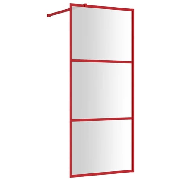 Duschvägg med klart ESG-glas röd 90x195 cm