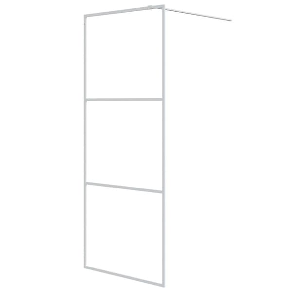 Duschvägg vit 80x195 cm klart ESG-glas