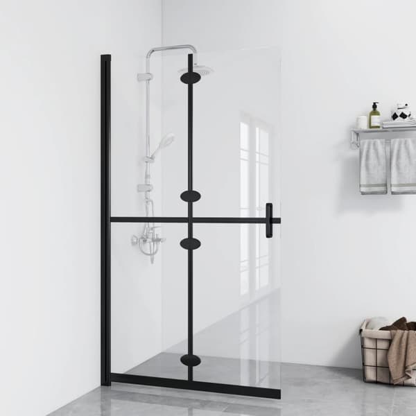 Hopfällbar duschvägg med klart ESG-glas 120x190 cm