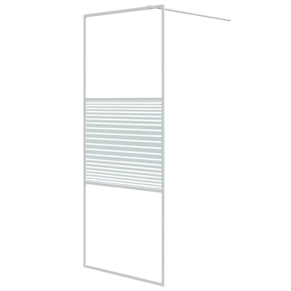 Duschvägg vit 80x195 cm klart ESG-glas