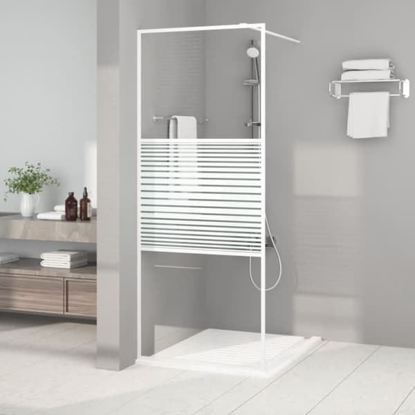 Duschvägg vit 80x195 cm klart ESG-glas