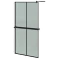 Miniatyrbild 2 av 2: Duschvägg med hylla svart 100x195 cm ESG-glas&aluminium