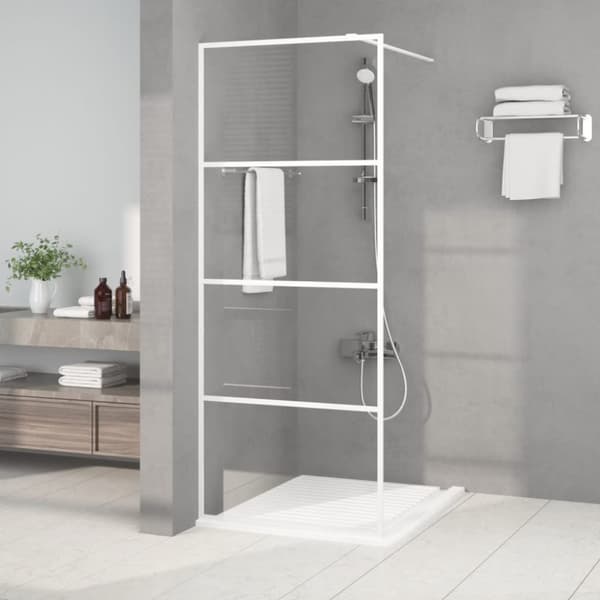 Duschvägg vit 80x195 cm klart ESG-glas