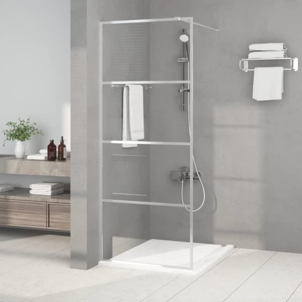 Duschvägg silver 80x195 cm klart ESG-glas