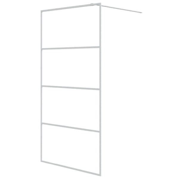 Duschvägg vit 100x195 cm klart ESG-glas