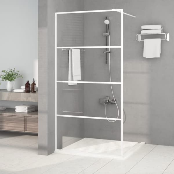 Duschvägg vit 100x195 cm klart ESG-glas