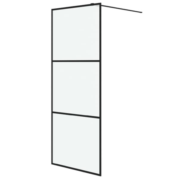 Duschvägg svart 80x195 cm frostat ESG-glas