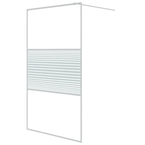 Duschvägg vit 115x195 cm klart ESG-glas
