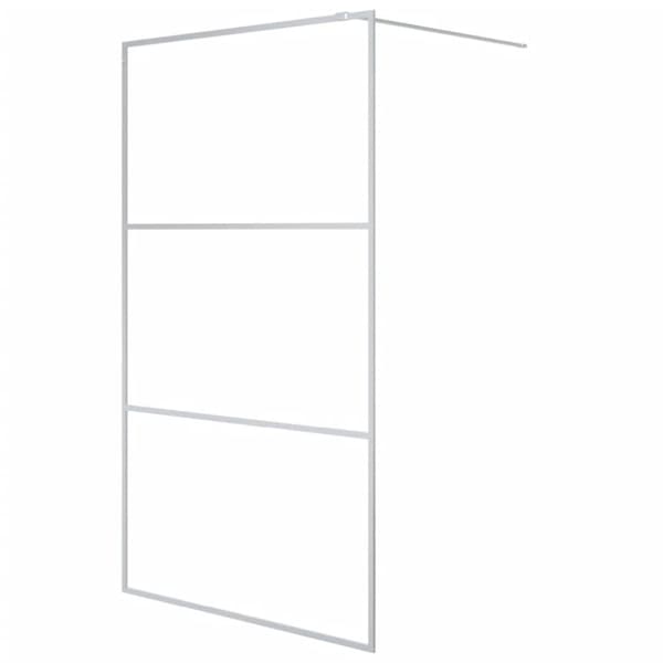 Duschvägg silver 115x195 cm halvfrostat ESG-glas