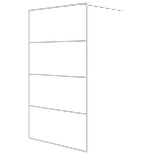 Duschvägg vit 115x195 cm klart ESG-glas