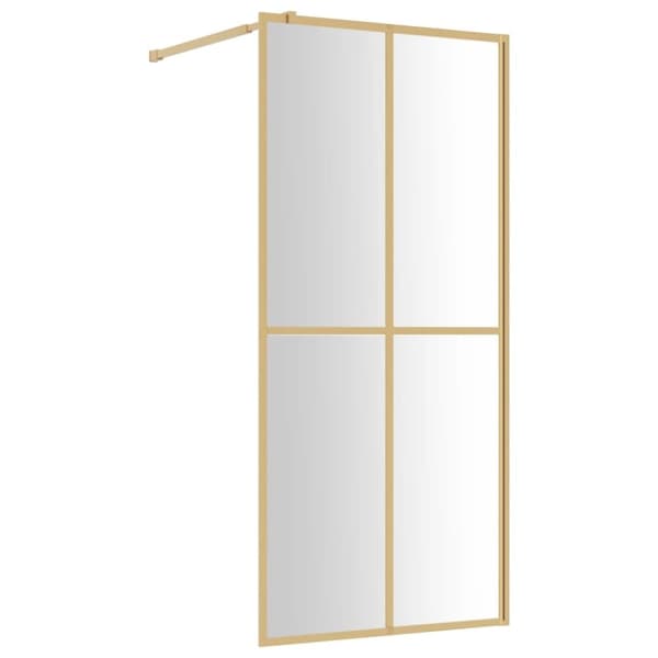 Duschvägg med klart ESG-glas guld 80x195 cm